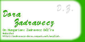 dora zadravecz business card